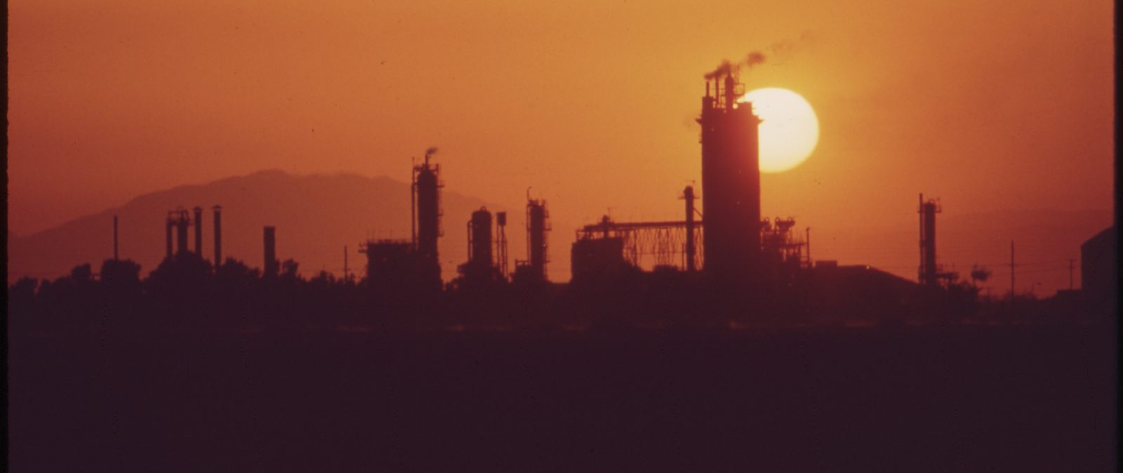 Fertilizer plant at sunset